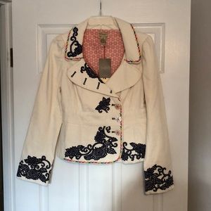 Anthropology corduroy embellished blazer